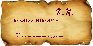 Kindler Mikeás névjegykártya